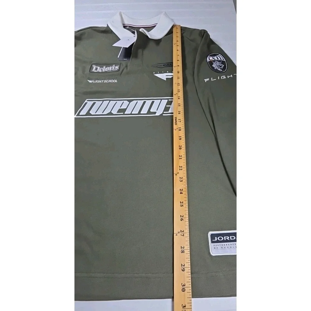Jordan Essentials Men's Long-Sleeve Rugby Top  Cargo Khaki LARGE HF9323-325 NWT